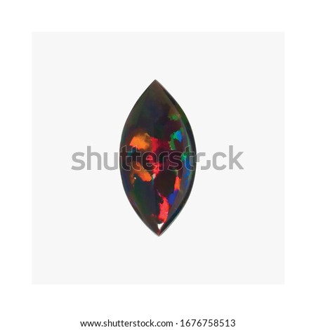 Diamond Black Opal Cabochon Marquise Oval