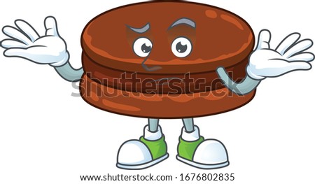A picture of smirking chocolate alfajor cartoon character design style