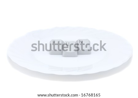 Have fun: computer buttons on plate