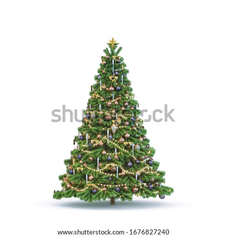 Christmas tree on white background.