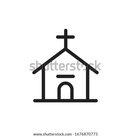 church icon line art design vector illustration