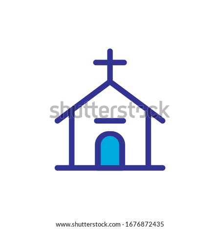 church icon color style design vector illustration