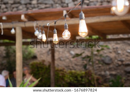 Wedding Bulbs Outdoors in Summer
