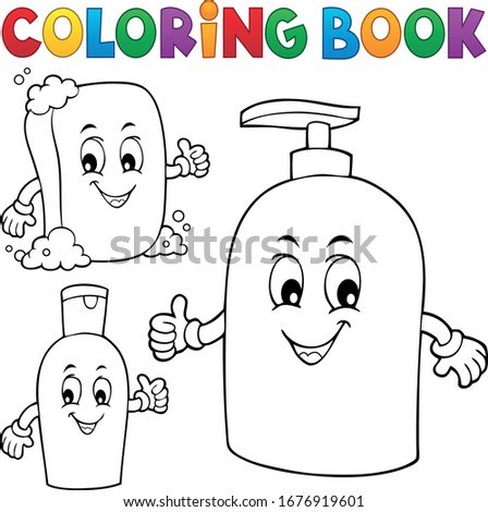 Coloring book soap and hygiene theme 1 - eps10 vector illustration.