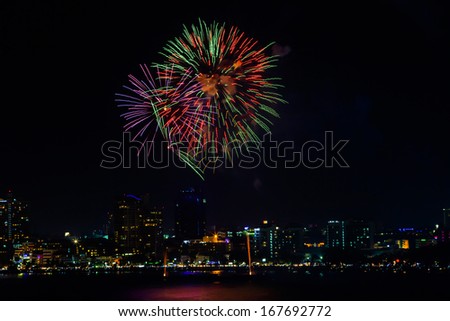National Fireworks at Pattaya city.Thailand