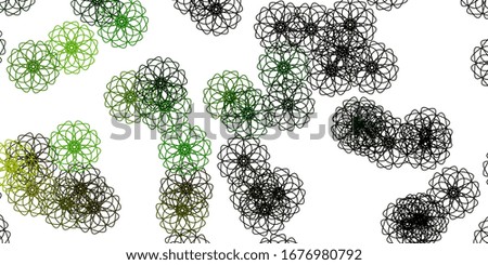 Light Green, Yellow vector doodle background with flowers. Modern design with gradient Flowers on abstract background. Best design for your business.