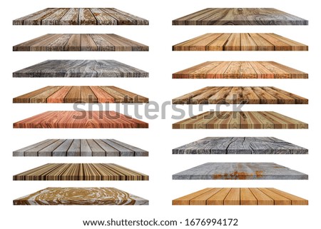Collection of wooden floor isolated on white background. with clipping path