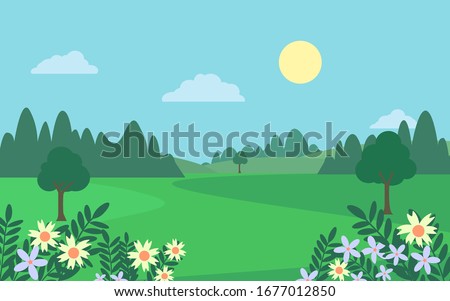 Spring in beautiful countryside landscape