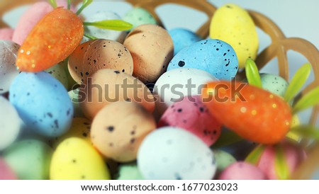 Colorful Traditional Celebration Easter Paschal Eggs Photo 