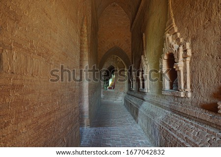 
interior of pagoda in Bagan Burma