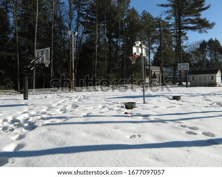 Snow play court playground snowy