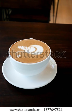 coffee , hot coffee or hot cappuccino on the table