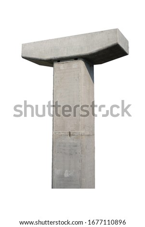 Concrete Pillar of Skytrain Construction Isolated Royalty-Free Stock Photo #1677110896