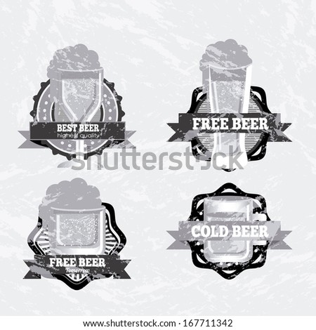 beers design over  gray background vector illustration 
