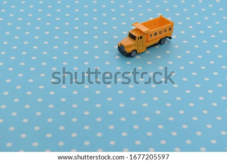 yellow truck standby and ready for travel with blue sky background isolated