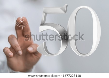 50 years anniversary celebration logotype with elegant celebration
