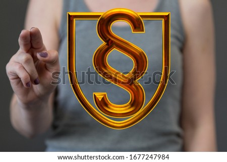 symbol paragraph law sign digital in hand