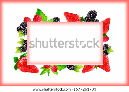 berries, berry frame, greeting card template