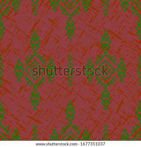 Seamless abstract pattern in ethnic style. Simple geometric print for textiles and paper. Vector illustration.