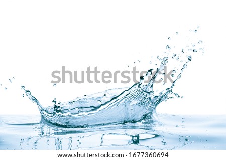 water splash with reflection, isolated