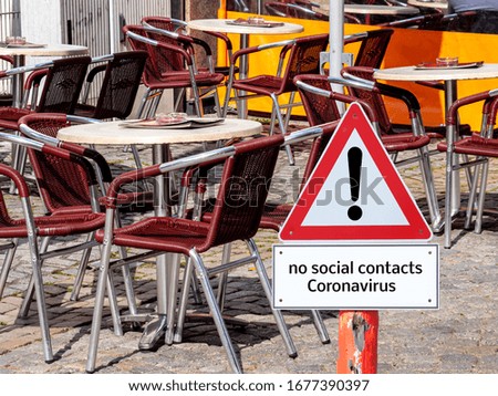 Warnschild Coronavirus no social contacts