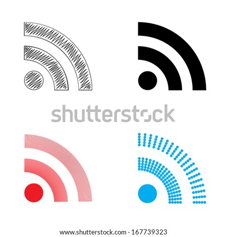 Set of RSS icons. Royalty-Free Stock Photo #167739323