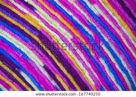 Multi color fabric in a row