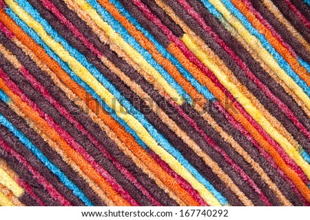 Multi color fabric in a row 