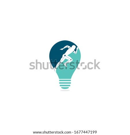 Physiotherapy treatment design template vector with people run. Colorful vector health. Physiotherapy clinic logo. Physiotherapy bulb shape concept logo	