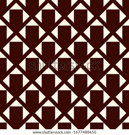 Geometric seamless pattern. Ethnic, tribal suface print. Diamond grid motif ornament. Repeated mini triangle background. Simple geo ornamental wallpaper. Minimalist style vector abstract digital paper