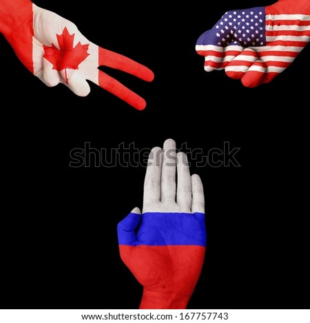 Canada USA Russia Rock-Paper-Scissors 