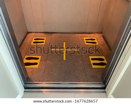 Private zone seperated or isolated for person in the elevator because COVID-19 effect