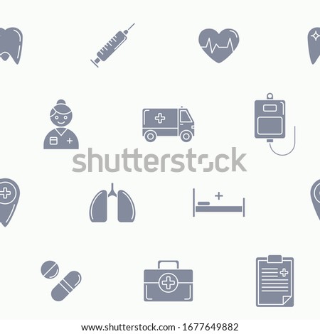 Medicine - Vector background (seamless pattern) of silhouettes ambulance for graphic design