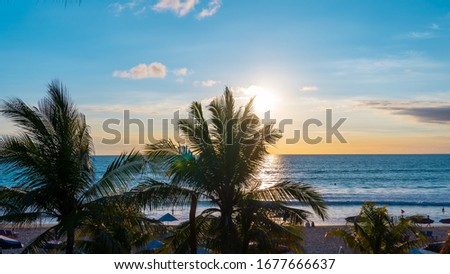 Amazing Sunny Skyline on the Beach in Bali