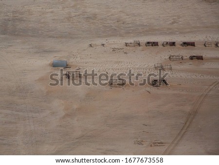 Aerial picture of the landscape of the Namib Desert in western Namibia during summer