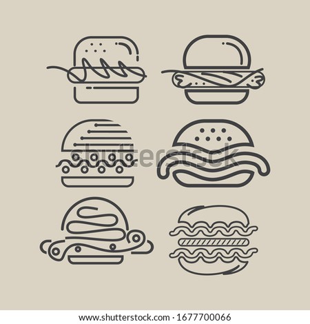 Burger logo and icon vector template. Food vector template.