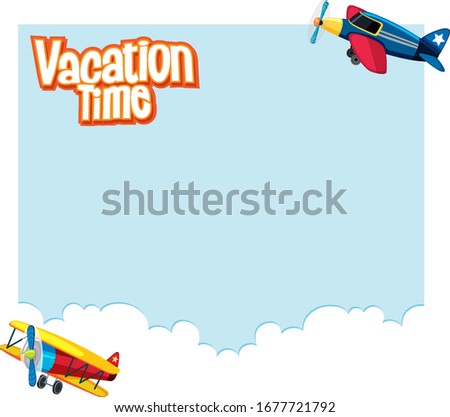 Background template design with airplanes flying in the sky illustration