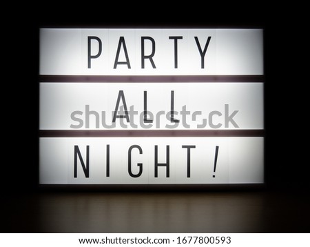 LED light box party all night message board in dark