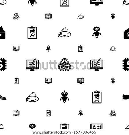 element icons pattern seamless. Included editable filled Fishing, Casino, Free Shipping, social media strategy, Copywriting, AI Robot icons. element icons for web and mobile.