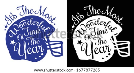 The Most Wonderful Time Football Printable Vector Illustration