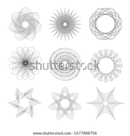 Set of spiral elements. EPS10 vector


