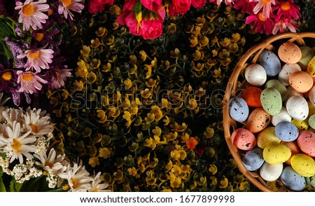 Colorful Traditional Celebration Easter Paschal Eggs Photo 