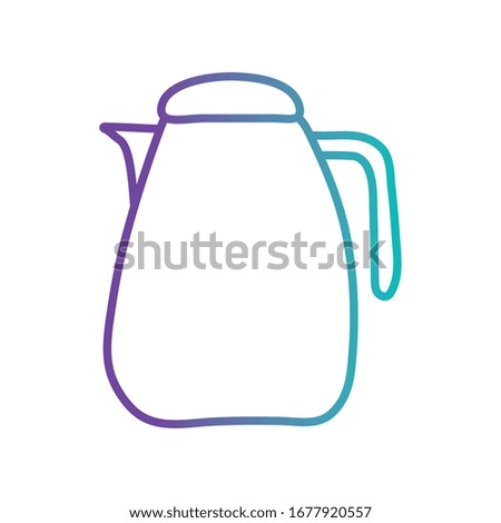 Tea or coffee kettle gradient style icon design, Cook kitchen Eat food restaurant home menu dinner lunch cooking and meal theme Vector illustration