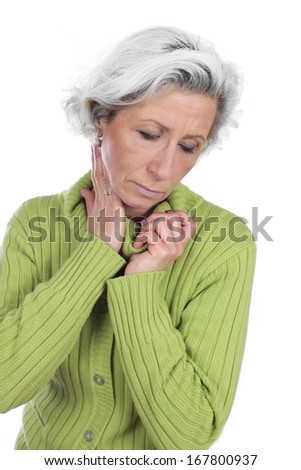 Woman with neck pain Royalty-Free Stock Photo #167800937