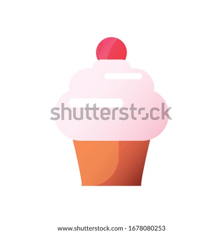 Cupcake gradient style icon design, Muffin dessert sweet bakery sugar pastry and food theme Vector illustration