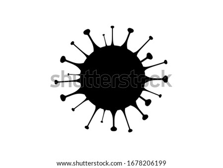 Coronavirus disease COVID-19 black silhouette illustration. COVID-2019 silhouette icon isolated on a white background. Virus infection clip art