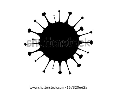 Coronavirus disease COVID-19 black silhouette vector. COVID-2019 silhouette icon isolated on a white background. Virus infection clip art