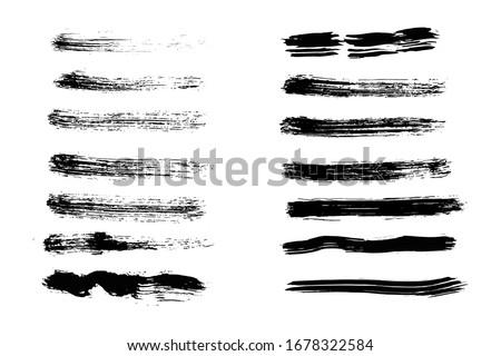 Vector Paintbrush Textures. Charcoal Smears. Black Rough Acrylic Abstract. Paint Brush Strokes Vector. Royalty-Free Stock Photo #1678322584