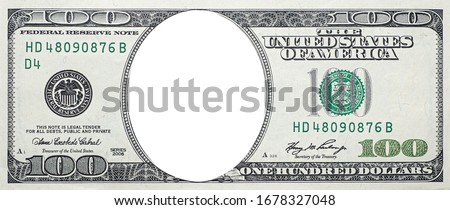 U.S. 100 dollar border with empty middle area.
 Royalty-Free Stock Photo #1678327048