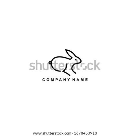 Modern rabbit line design logo